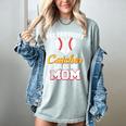 My Favorite Catcher Calls Me Mom Catcher Baseball Mom Heart Women's Comfort Colors T-Shirt Denim