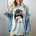 Football Mom Baseball Mom Of Both Messy Bun Mother's Day Premium Tri-Blend Women's Comfort Colors T-Shirt Denim