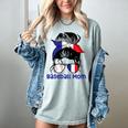 French Baseball Mom France Messy Bun Women's Comfort Colors T-Shirt Denim