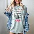 My Heart Is On That Field Ball Gigi Baseball Mom Women's Comfort Colors T-Shirt Denim