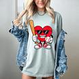 Heart Playing Baseball Valentines Day Women's Comfort Colors T-Shirt Denim Heart Playing Baseball Valentines Day Women's Comfort Colors T-Shirt Denim