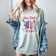 Hit Hard Run Fast Turn Left Baseball Cream Drip Crossed Bats Women's Comfort Colors T-Shirt Denim