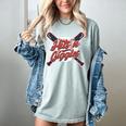 Hits 'n Giggles Baseball Player Women Baseball Mom Mother Women's Comfort Colors T-Shirt Denim