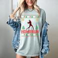 Ho Ho Homerun Xmas Sports Player Baseball Ugly Christmas Women's Comfort Colors T-Shirt Denim Ho Ho Homerun Xmas Sports Player Baseball Ugly Christmas Women's Comfort Colors T-Shirt Denim