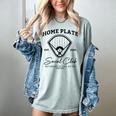 Home Plate Social Club Baseball Mom Women's Comfort Colors T-Shirt Denim