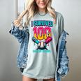 HUGvyn I Survived 100 Days Baseball Teacher Ice Cream Drip Women's Comfort Colors T-Shirt Denim HUGvyn I Survived 100 Days Baseball Teacher Ice Cream Drip Women's Comfort Colors T-Shirt Denim