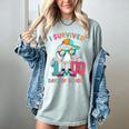 HUGvyn I Survived 100 Days Of School Baseball 6 7 Ice Cream Women's Comfort Colors T-Shirt Denim