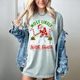Most Likely To Play Baseball With Santa Christmas Pajamas Women's Comfort Colors T-Shirt Denim