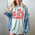 I Am In Love With A Gamer Cute Valentines Day Gamer Couple Raglan Baseball Tee Women's Comfort Colors T-Shirt Denim