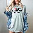 I Love Hot Baseball Moms Red Heart Women's Comfort Colors T-Shirt Denim I Love Hot Baseball Moms Red Heart Women's Comfort Colors T-Shirt Denim