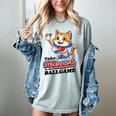 Take Meowt To The Ball Game Tee Slugger Cat Baseball Women's Comfort Colors T-Shirt Denim