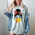 Messy Bun Baseball Mom Turkey Face Matching Thanksgiving Women's Comfort Colors T-Shirt Denim Messy Bun Baseball Mom Turkey Face Matching Thanksgiving Women's Comfort Colors T-Shirt Denim