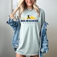 Milwaukee Baseball Minimalist City Skyline Baseball Lover Women's Comfort Colors T-Shirt Denim