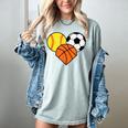 Mom Sports Heart Soccer Basketball Baseball Softball Women's Comfort Colors T-Shirt Denim Mom Sports Heart Soccer Basketball Baseball Softball Women's Comfort Colors T-Shirt Denim