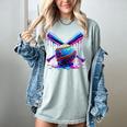 Neon Dripping Baseball And Bats Colorful Sports Art Women's Comfort Colors T-Shirt Denim