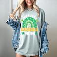 One Lucky Baseball Mom St Patricks Day Rainbow Mother Mama Women's Comfort Colors T-Shirt Denim