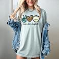 Peace Love Baseball Lover Motif For Women Pink Baseball Mom Women's Comfort Colors T-Shirt Denim