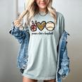 Peace Love Baseball Mom Leopard Print Cheetah Pattern Women's Comfort Colors T-Shirt Denim