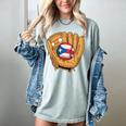 Puerto Rican Flag Baseball Player Boricua Pride Beisbol PR Women's Comfort Colors T-Shirt Denim