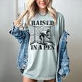 Raised In a Pen Baseball Pitcher Saying Bullpen Women's Comfort Colors T-Shirt Denim