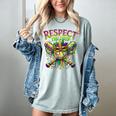 Respect The Drip Mardi Gras Baseball Ice Cream Boys Carnival Women's Comfort Colors T-Shirt Denim Respect The Drip Mardi Gras Baseball Ice Cream Boys Carnival Women's Comfort Colors T-Shirt Denim
