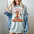 Retro Just Here For The Hotdogs Baseball Mom Sport Lover Women's Comfort Colors T-Shirt Denim