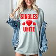 Singles Unite Valentines Day Humor For Singles Raglan Baseball Tee Women's Comfort Colors T-Shirt Denim Singles Unite Valentines Day Humor For Singles Raglan Baseball Tee Women's Comfort Colors T-Shirt Denim