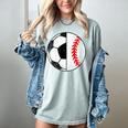 Soccer Baseball Player Soccer Baseball Mom Women's Comfort Colors T-Shirt Denim