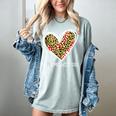 Softball Baseball Mom Valentine Leopard Heart Mother's Day Women's Comfort Colors T-Shirt Denim