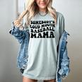 Somebody's Loud Mouth Baseball Mama Baseball Mom Women's Comfort Colors T-Shirt Denim
