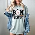 My Son Is My Favorite Baseball Player Baseball Mom Women's Comfort Colors T-Shirt Denim