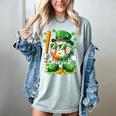 St Patricks Day Baseball Ice Cream Baseball Player Cartoon Women's Comfort Colors T-Shirt Denim St Patricks Day Baseball Ice Cream Baseball Player Cartoon Women's Comfort Colors T-Shirt Denim