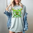 St Patricks Day Baseball Ice Cream Shamrock Baseball Player Women's Comfort Colors T-Shirt Denim St Patricks Day Baseball Ice Cream Shamrock Baseball Player Women's Comfort Colors T-Shirt Denim