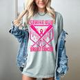 Strike Out Breast Cancer Baseball Ice Cream Drip Women's Comfort Colors T-Shirt Denim Strike Out Breast Cancer Baseball Ice Cream Drip Women's Comfort Colors T-Shirt Denim