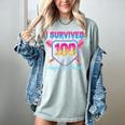 I Survived 100 Days Of School Baseball 100th Day Kids Girls Women's Comfort Colors T-Shirt Denim