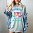 I Survived 100 Days Of School Baseball Drip Women's Comfort Colors T-Shirt Denim I Survived 100 Days Of School Baseball Drip Women's Comfort Colors T-Shirt Denim