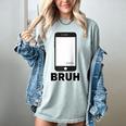 Texted First Bruh Seen Message Valentine's Day Humor Raglan Baseball Tee Women's Comfort Colors T-Shirt Denim
