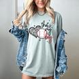 That's My Boy Leopard Heart Baseball Mom Women's Comfort Colors T-Shirt Denim