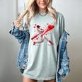 Valentine Baseball Player Drip Women's Comfort Colors T-Shirt Denim