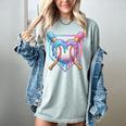 Valentines Baseball Heart Dripping Ice Cream Gen Z Alpha Women's Comfort Colors T-Shirt Denim Valentines Baseball Heart Dripping Ice Cream Gen Z Alpha Women's Comfort Colors T-Shirt Denim