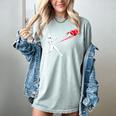 Valentines Day Baseball Batter Silhouette Heart Women's Comfort Colors T-Shirt Denim