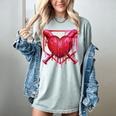 Valentines Day Baseball Red Heart Dab Boys Girls Kids Women's Comfort Colors T-Shirt Denim