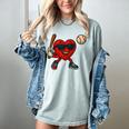 Valentines Day Baseball Red Heart Love Boys Kids Tee Women's Comfort Colors T-Shirt Denim