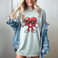 Valentines Day Heart Playing Baseball Boys Men Kids Girls Women's Comfort Colors T-Shirt Denim