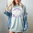 I Wear Purple For Alzheimers Awareness Baseball Heart Ribbon Women's Comfort Colors T-Shirt Denim I Wear Purple For Alzheimers Awareness Baseball Heart Ribbon Women's Comfort Colors T-Shirt Denim