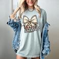Wildcats Baseball Leopard Print Coquette Bow Mascot Game Day Women's Comfort Colors T-Shirt Denim