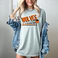 Wolves Baseball Team Baseball Mom Wolf Sports School Spirit Women's Comfort Colors T-Shirt Denim
