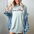 Women's Baseball Softball Baseball Mom Heartbeat Baseball Women's Comfort Colors T-Shirt Denim
