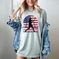 Women's Batter Patriotic American Flag Baseball Silks Women's Comfort Colors T-Shirt Denim Women's Batter Patriotic American Flag Baseball Silks Women's Comfort Colors T-Shirt Denim