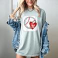 Womens Bleached Custom Baseball Mom Number 22 Heart For Mom Women's Comfort Colors T-Shirt Denim